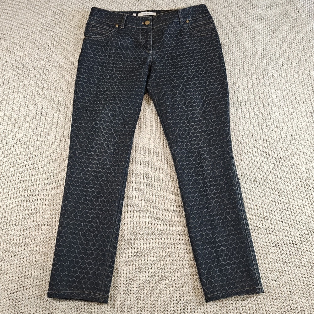 Per Se by Carlisle Skinny Jeans Women's 6 Blue Stretch Lace Look Denim Pants